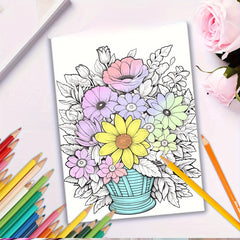 Flower Elf Coloring Book Deluxe Edition Emotional Release Gift 22 Pages 29x20cm