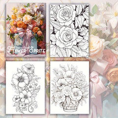 Flower Elf Coloring Book Deluxe Edition Emotional Release Gift 22 Pages 29x20cm