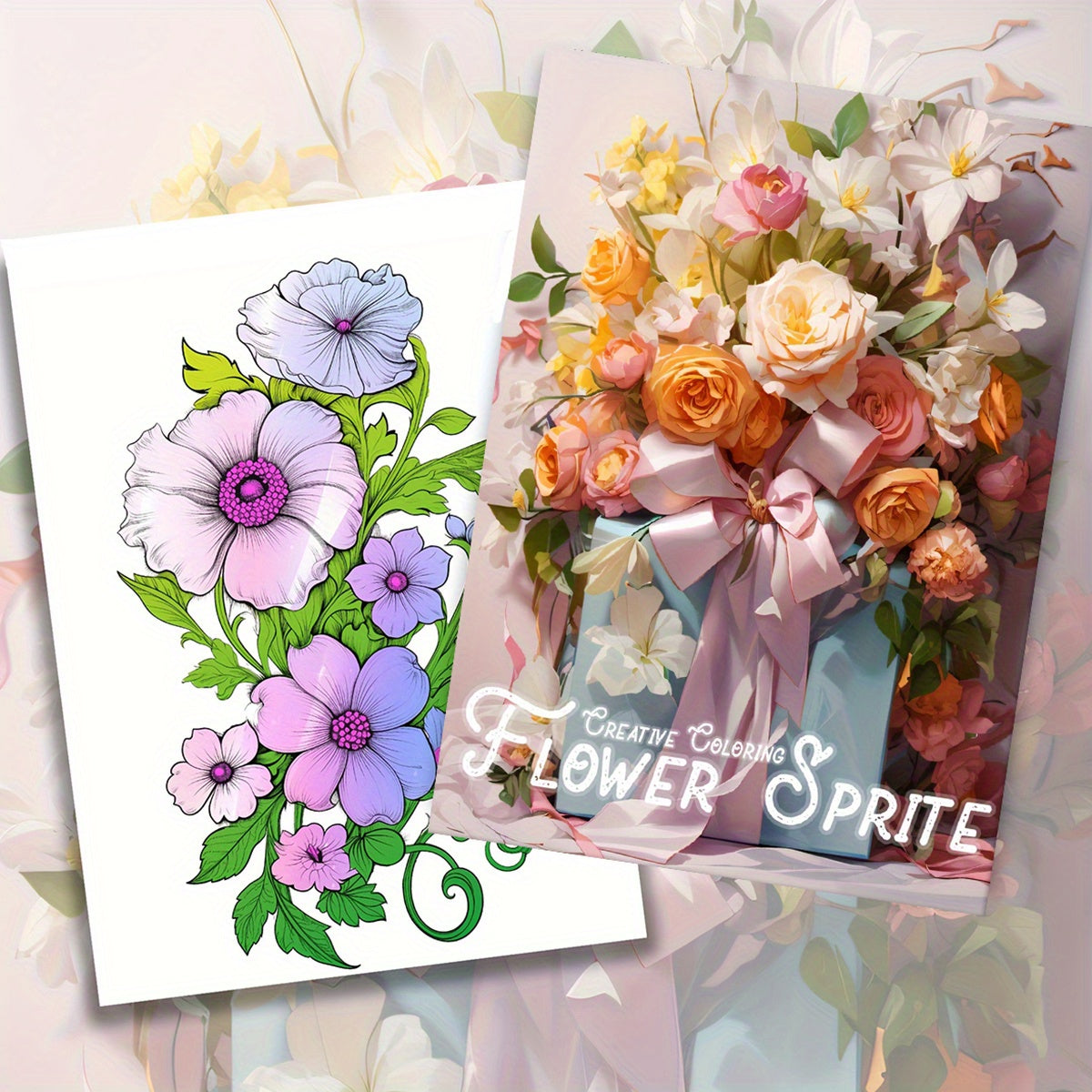 Flower Elf Coloring Book Deluxe Edition Emotional Release Gift 22 Pages 29x20cm