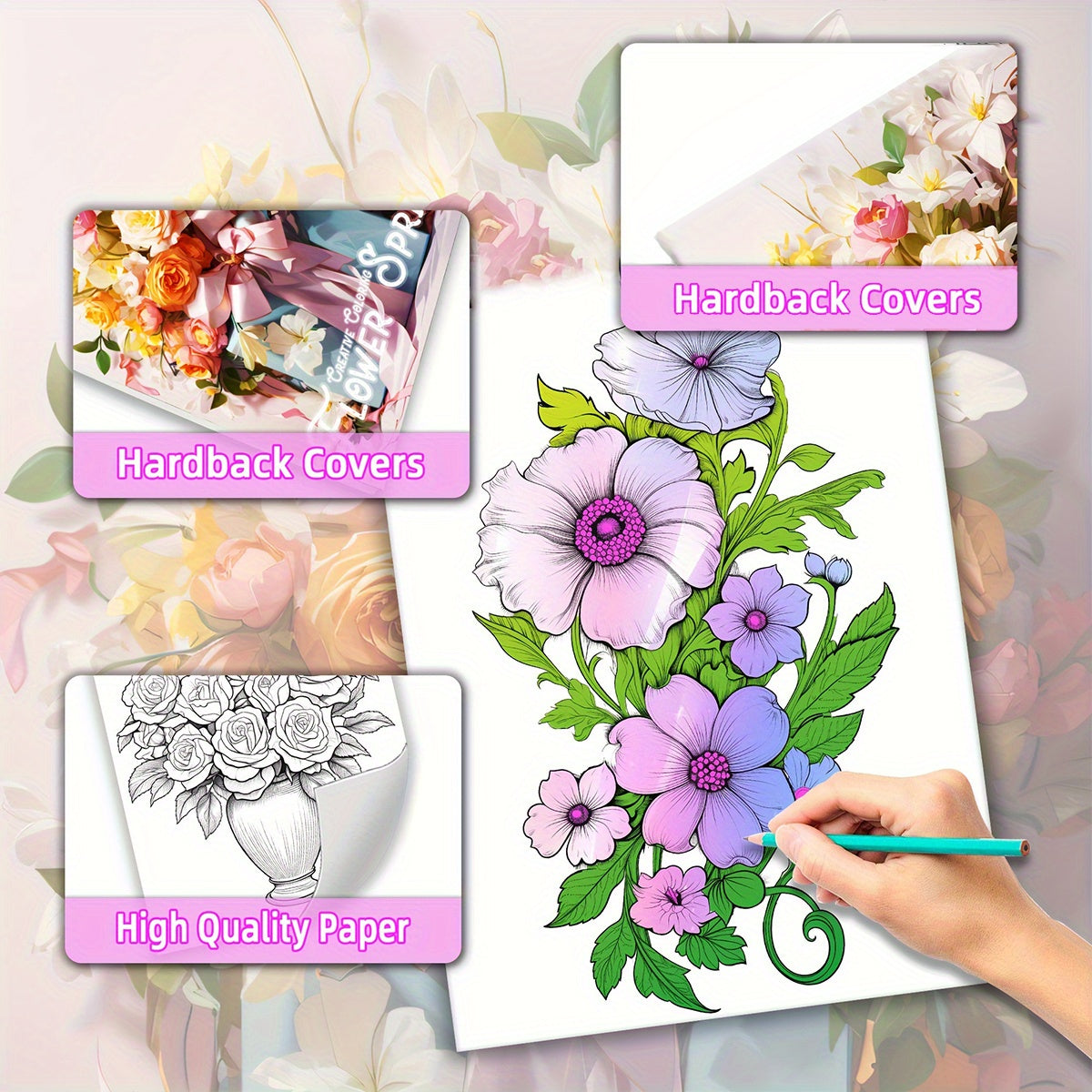 Flower Elf Coloring Book Deluxe Edition Emotional Release Gift 22 Pages 29x20cm