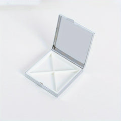 Colorful Elephant Print Square Pill Organizer 4 Compartment Metal Case