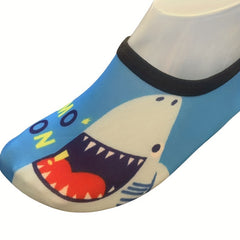 Boy's Shark Pattern Bare Water Shoes Quick Dry Non Slip For Beach Pool