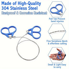 Portable Hiking Backpack Wire Saw Stainless Steel Rope Chain Survival Camping