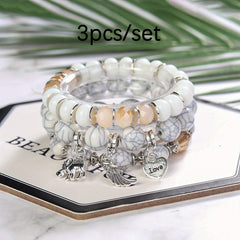 Bohemian Beaded Elephant Wings LOVE Ball Bracelet