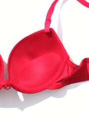 3pcs Solid T Shirt Bras Push Up Comfortable Breathable Lingerie Underwear