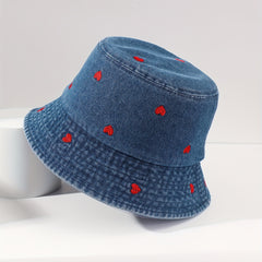 Men's Love Embroidery Sun Hat Fisherman Hat