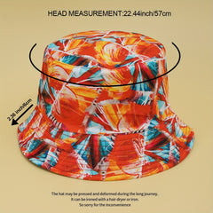 Graffiti Bucket Hat Hip Hop Printed Reversible Basin Hat Causal Sunscreen