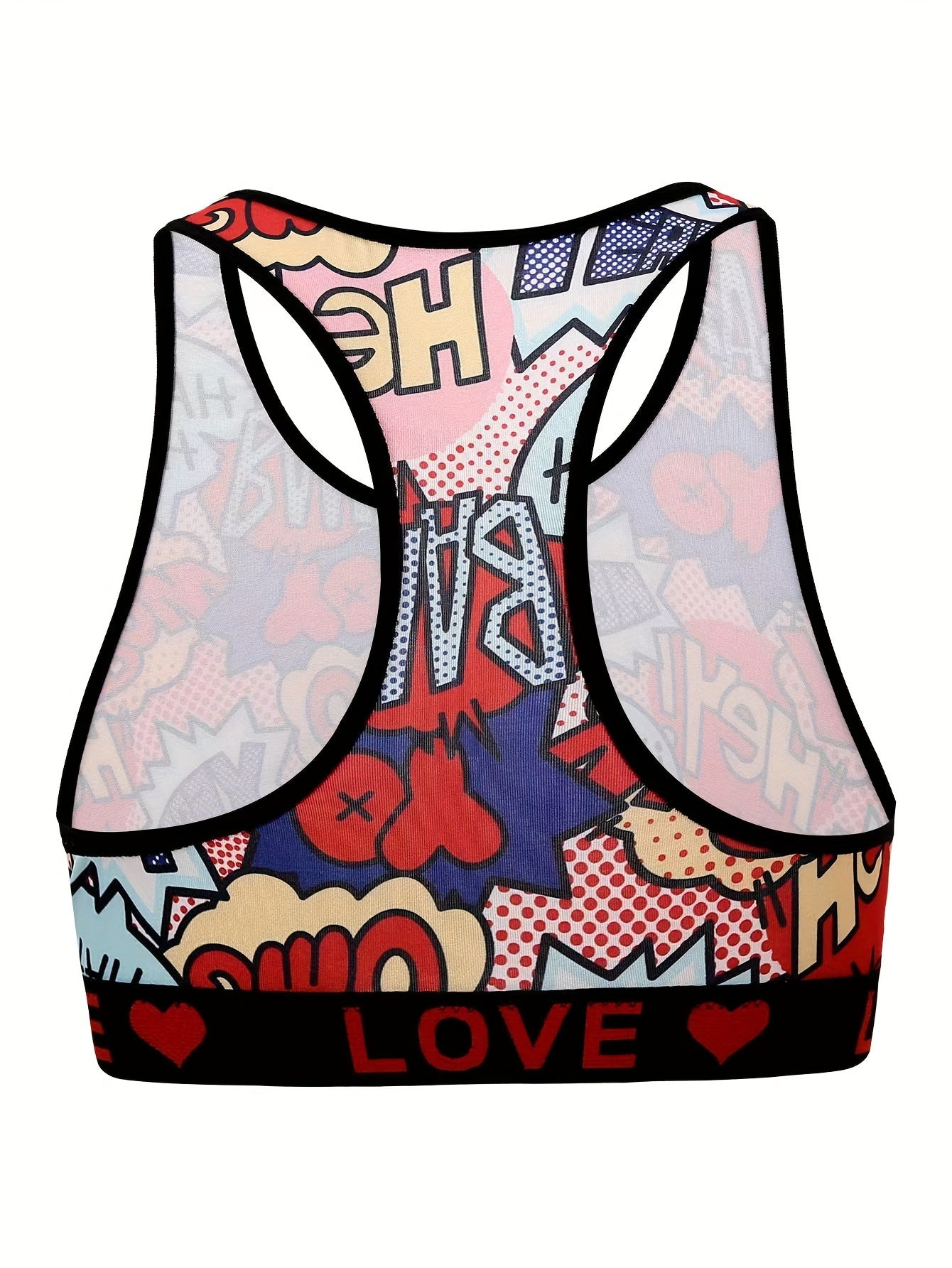  Y2K Bra Women's Pop Art Print Bralette