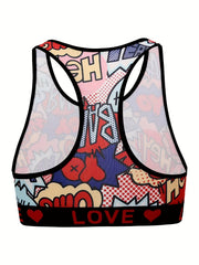  Y2K Bra Women's Pop Art Print Bralette