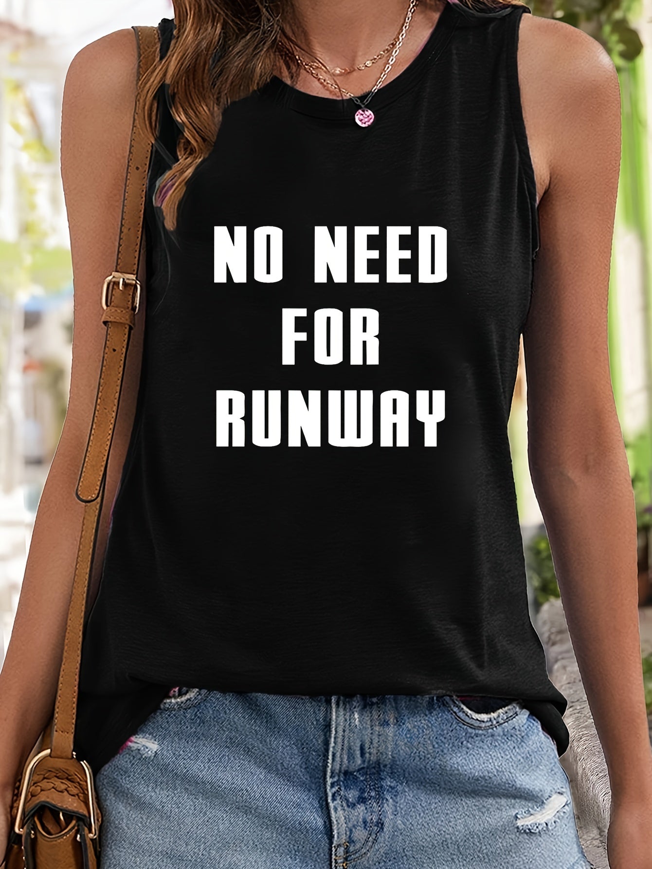 Letter Pattern Stretchy Sports Vest Casual Top