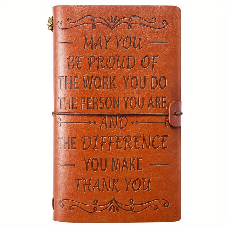 Appreciation Leather Journal Thank You Make A Difference Inspirational Notebook