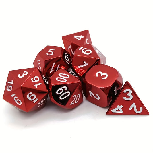 7pcs Metal Dice Entertainment Board Game Set