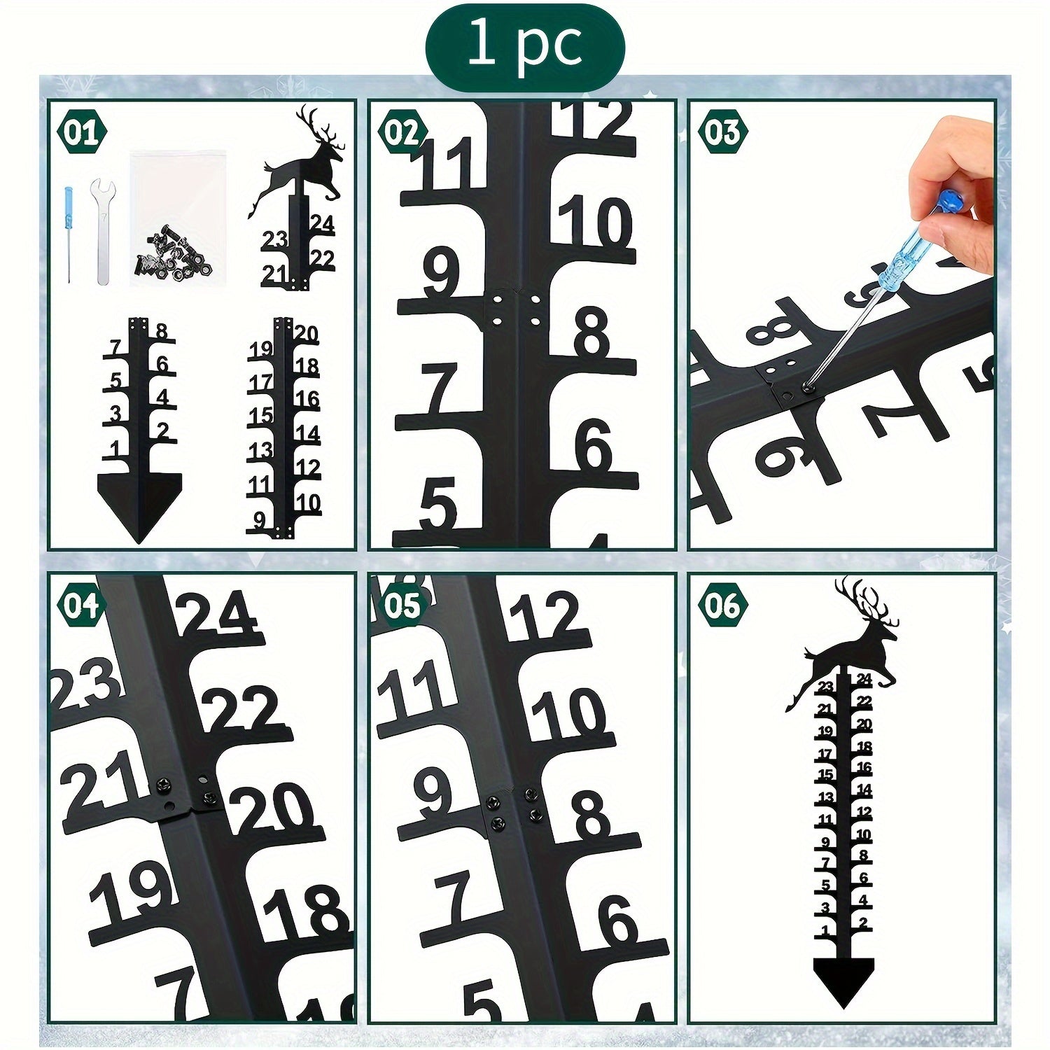 Creative Elk Metal Snow Gauge Large Iron Snow Measuring Ruler