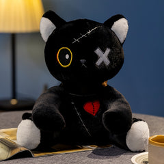 Gothic Cat Plush Toy Creepy Kitten Stuffed Animal Halloween Easter Christmas