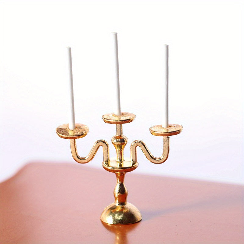 1/12 Dollhouse Candle Holder Mini Toy Alloy Decoration