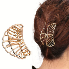 2pcs Metal Hollow Hair Claw Style Hair Claw Nonslip Ponytail Hol