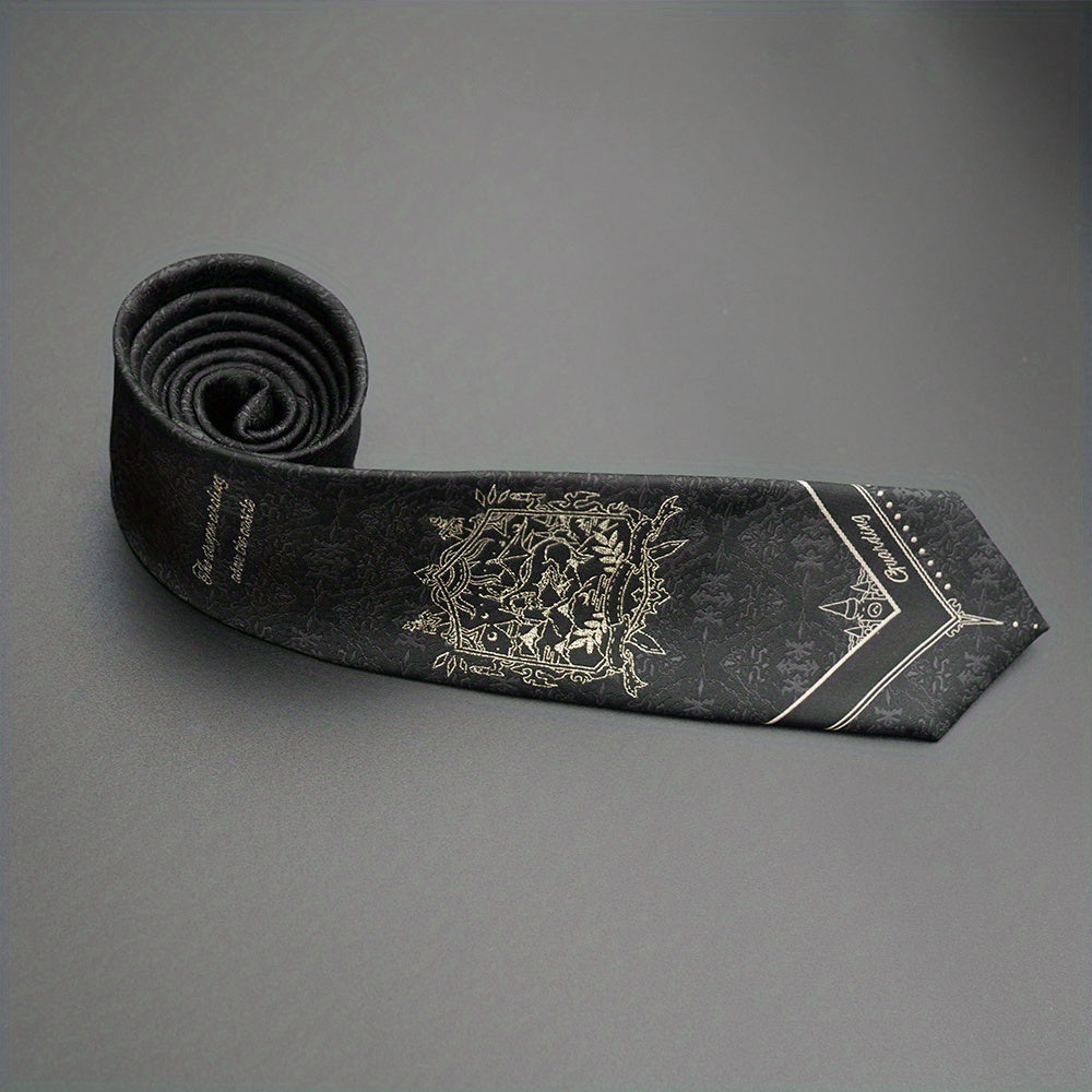 Vintage Pattern Men's Tie Dark Print Hand Beaten Ties