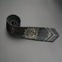 Vintage Pattern Men's Tie Dark Print Hand Beaten Ties