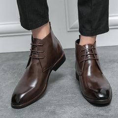 Men's Oxford Boots Microfiber Ankle Boots High Top Dress Shoes