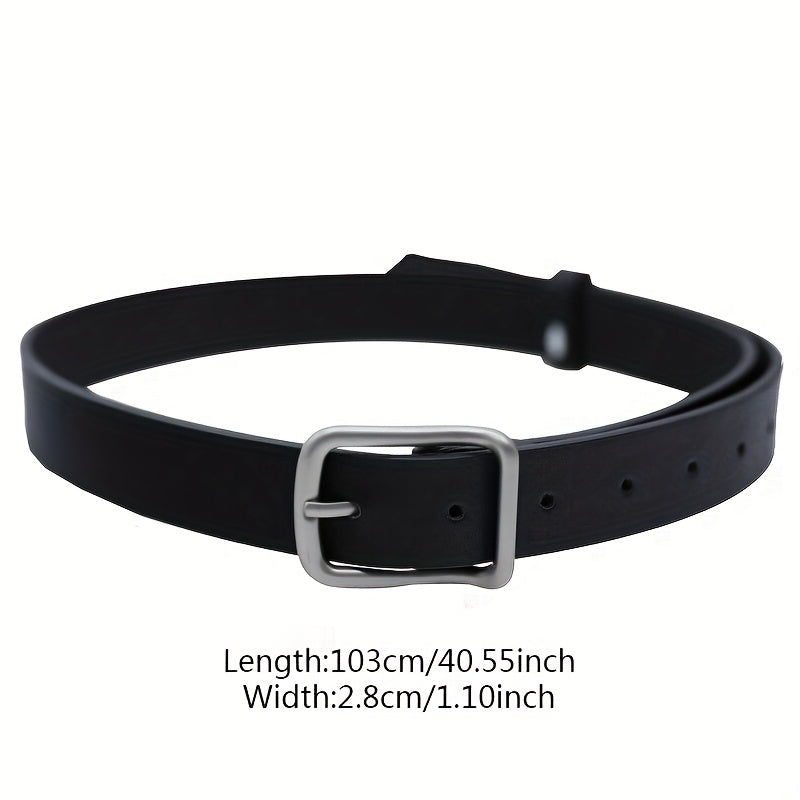 Square Pin Buckle Belt Solid Casual PU Jeans Pants Belt