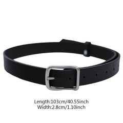 Square Pin Buckle Belt Solid Casual PU Jeans Pants Belt
