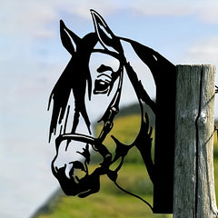 Peeping Horse Outdoor Wall Decor Metal Animal Silhouette Yard Ornament