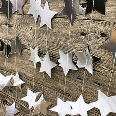 4M Rose & Silvery Golden Star Pull Flag Streamer, Bright Face Pull F