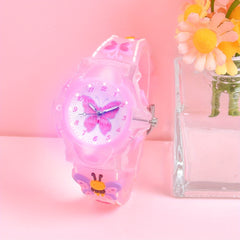 Girls' 3D Printed Silicone Strap Butterfly Kids Watch