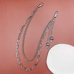 Skull Double Layer Waist Chain Men's Decorative Pant Jeans Chain