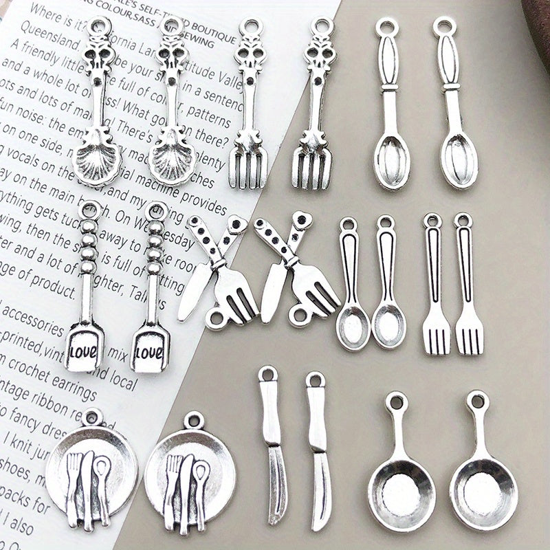 20pcs Antique Silver Key Shape Charms Pendants for DIY Necklace Bracelets