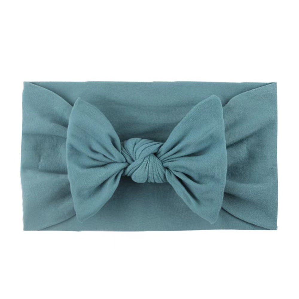 Baby Girls Stretch Solid Bow Nylon Headband