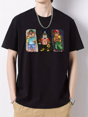 Animal Print Men's Cotton Graphic Crew Neck Active T shirt