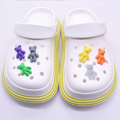 9pcs Bear Pattern Shoes Decoration Charms For Clogs Jigs Bubble Slides Sandals