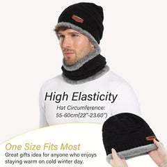 Winter Beanie Hat & Scarf Set Velvet Beanie Cap Warm Thickened Knitted Hat
