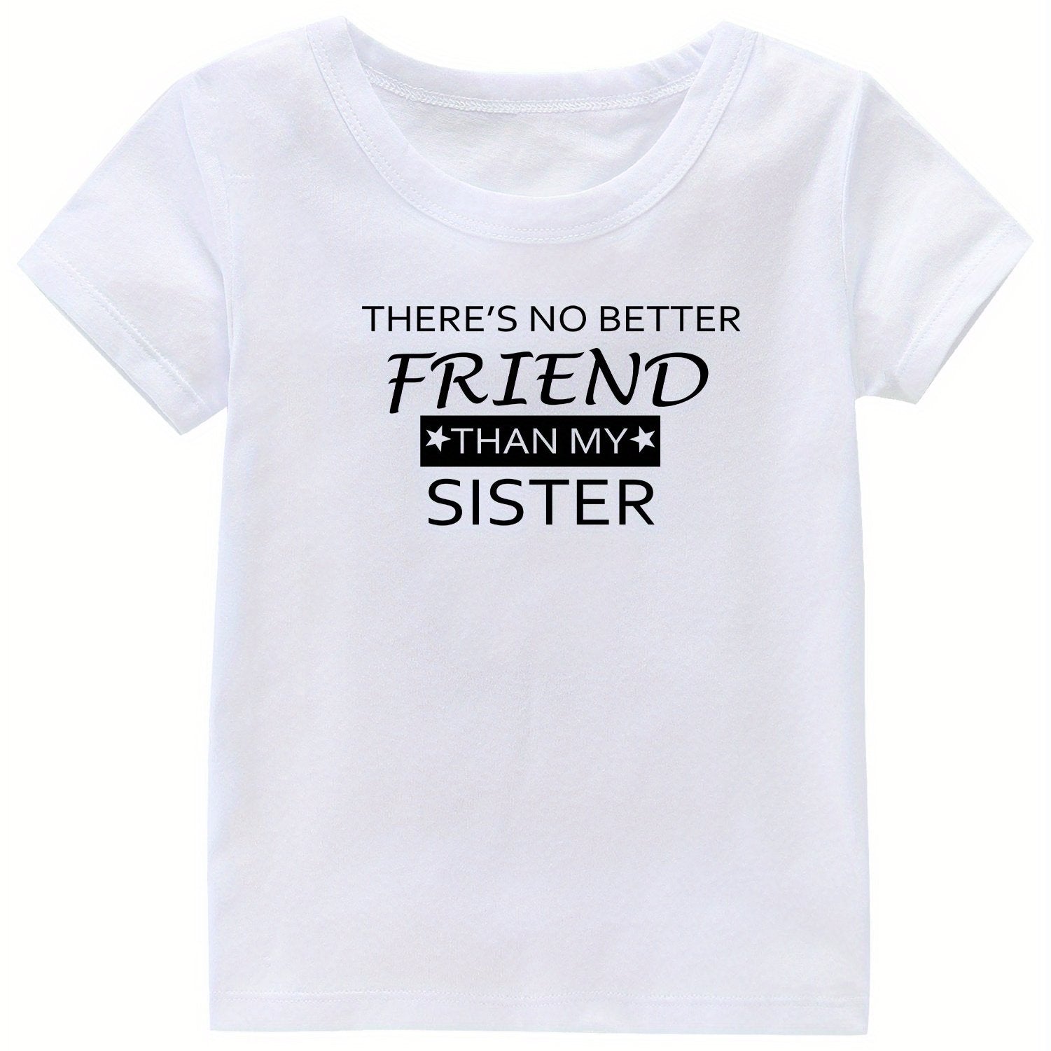 Sister Print Girl's Cotton T-shirt for Summer