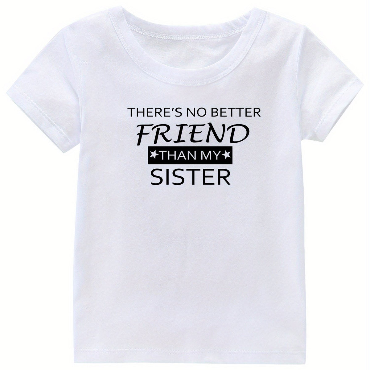 Sister Print Girl's Cotton T-shirt for Summer
