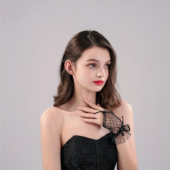 Finger Mesh Gloves Wedding Dress Bow Gloves