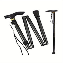 Foldable Hiking Cane Adjustable Height Rubber Tip