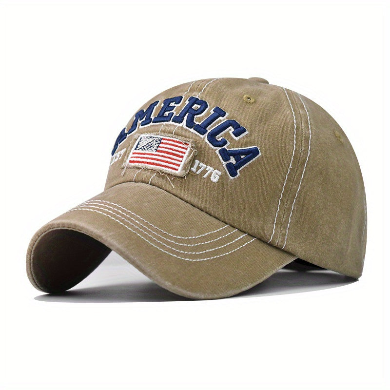 America Flag Embroidered Baseball Cap Vintage Washed Distressed Dad Hats Unisex