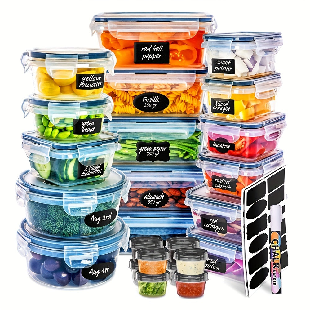 24pcs Refrigerator Storage Plastic Box Lunch Bento Box BPA Food Pantry Organizer
