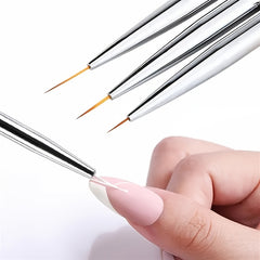 3Pcs Nail Art Liner Brushes Nail Gel Polish Painting Brush Set