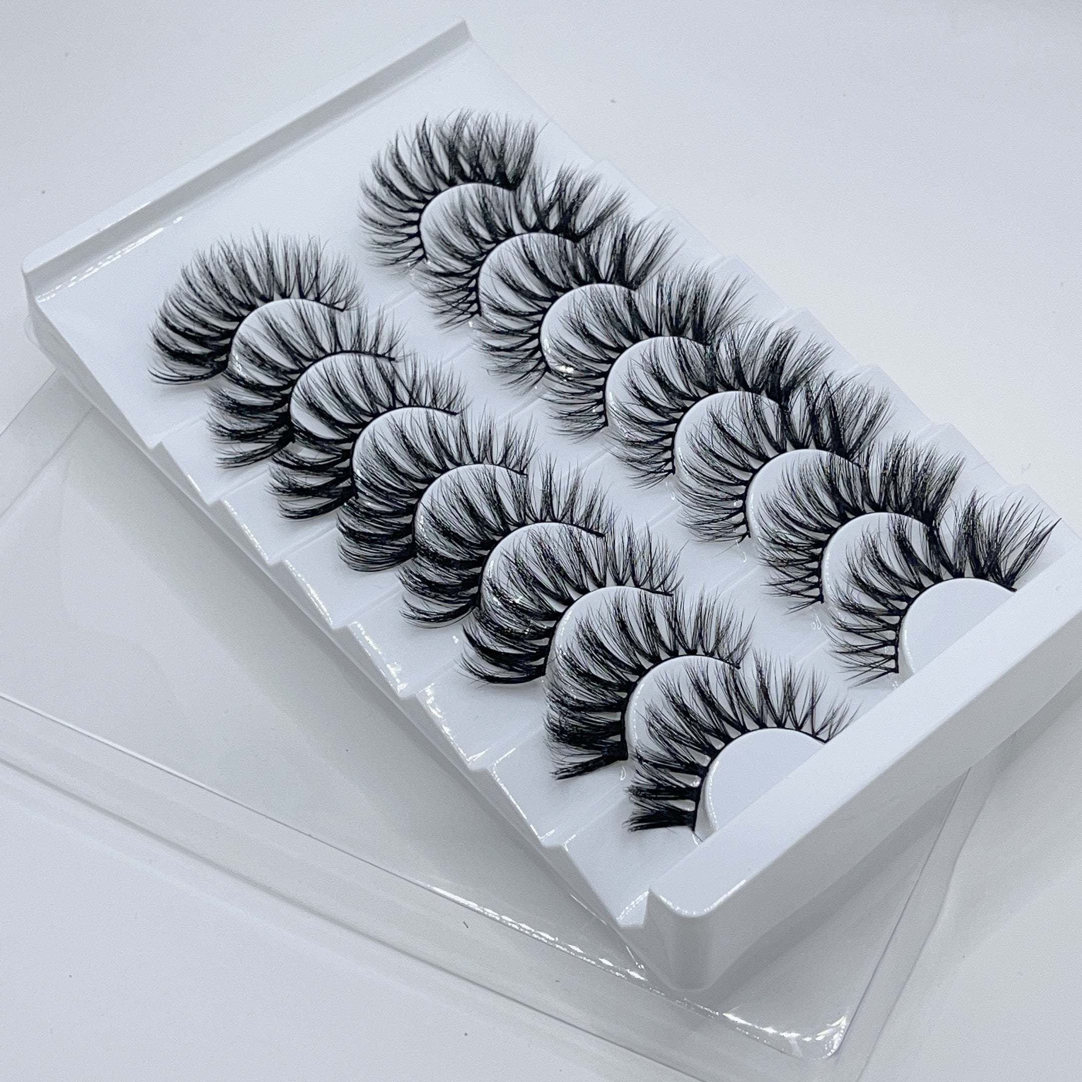 8 Pairs Fluffy 25mm False Eyelashes Faux Mink Halloween Wispy Eyelashes