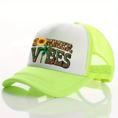 Summer Sunflower Print Men's Peaked Cap