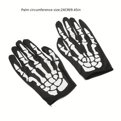 Adult Halloween Death Cloak Skull Face Towel Gloves Costume Set