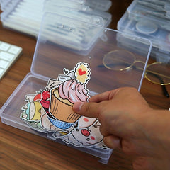 2pcs Transparent Storage Box Plastic Rectangular Organizer