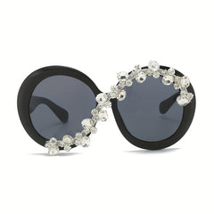 Oversized Rhinestone Sunglasses for Women UV400