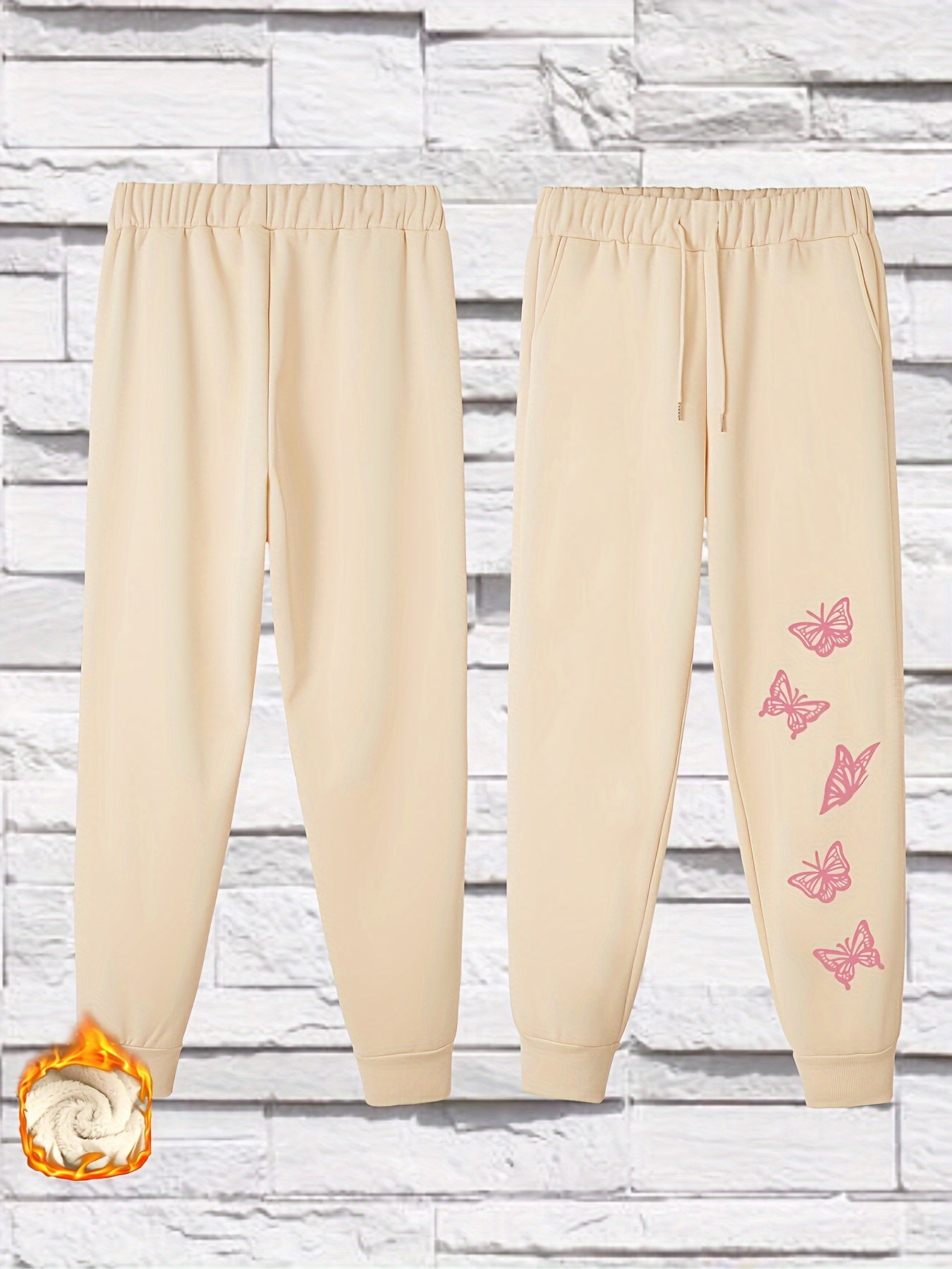  Women's Butterfly Graphic Fleece Joggers