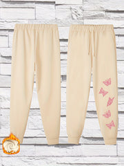  Women's Butterfly Graphic Fleece Joggers