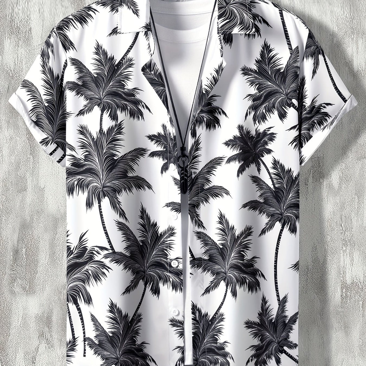 Men's Hawaiian Shirt Coconut Tree Print Short Sleeve Button Up