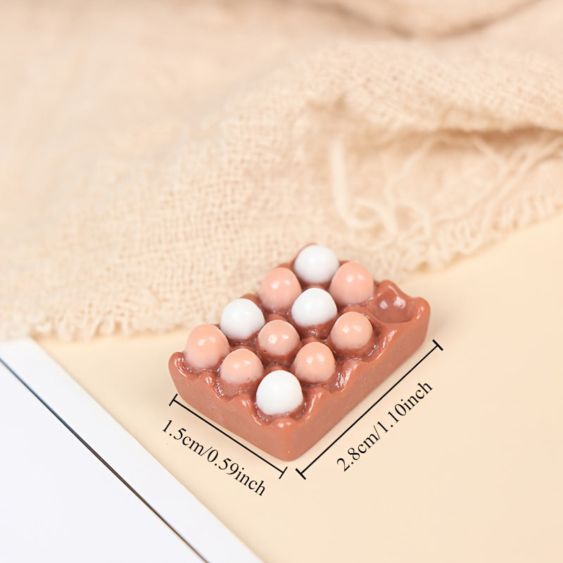 1:12 Scale Mini Eggs for Dollhouse Kitchen - Mixed Pastel Colors & Pink